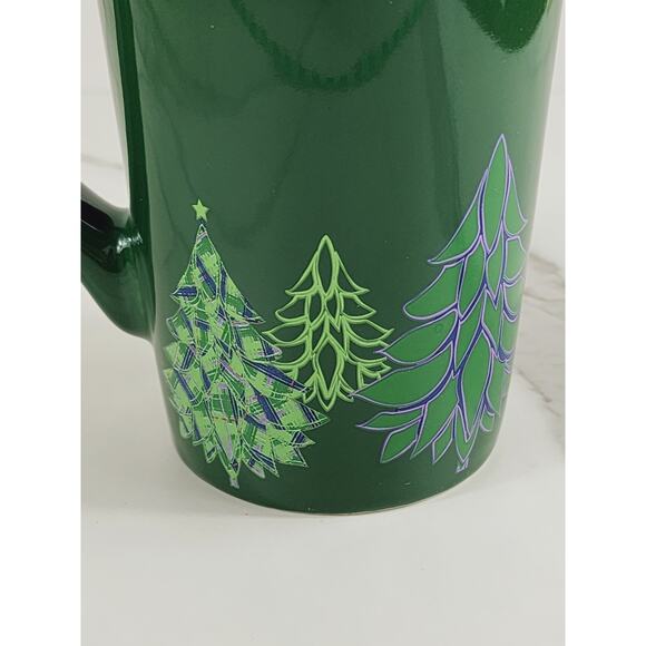 Starbucks Tall Coffee Mug Mermaid Logo 16oz Holiday 2020 Green Tree 6" Christmas - Picture 6 of 13